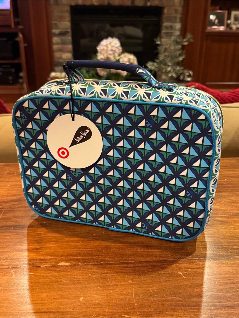NWT Tory Burch Neiman Marcus Target Blue White Green Zipper Lunch Bag Tote 
NEW!